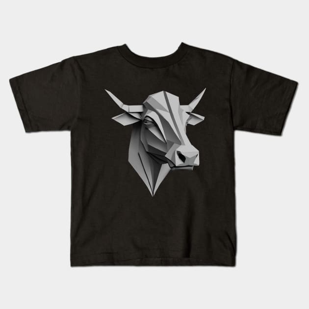 Cow head illustration Kids T-Shirt by Marhcuz